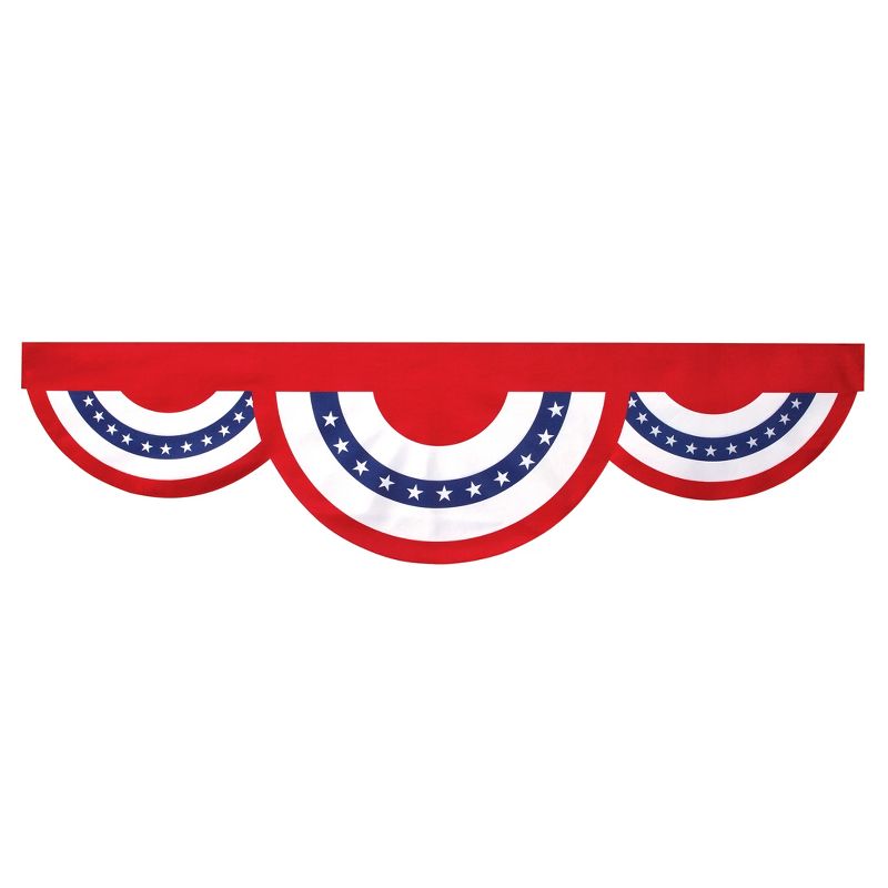 Collections Etc Triple Patriotic Banner Fence Decoration Red, 1 of 5