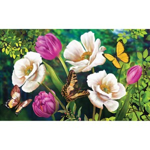 Briarwood Lane Doormat 30x18 Indoor Outdoor Butterflies and Poppies Spring For Spring Doormat - 1 of 4