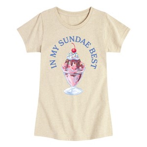 Girls' - Instant Message - In My Sundae Best Fitted Short Sleeve Graphic T-Shirt - 1 of 4