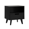 Gulches Black Nightstand - Modern 1-Drawer Design with Open Cubby - 2 of 4