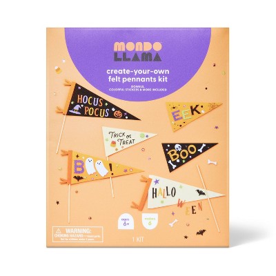 6ct Halloween Craft Felt Pennants Kit - Mondo Llama™