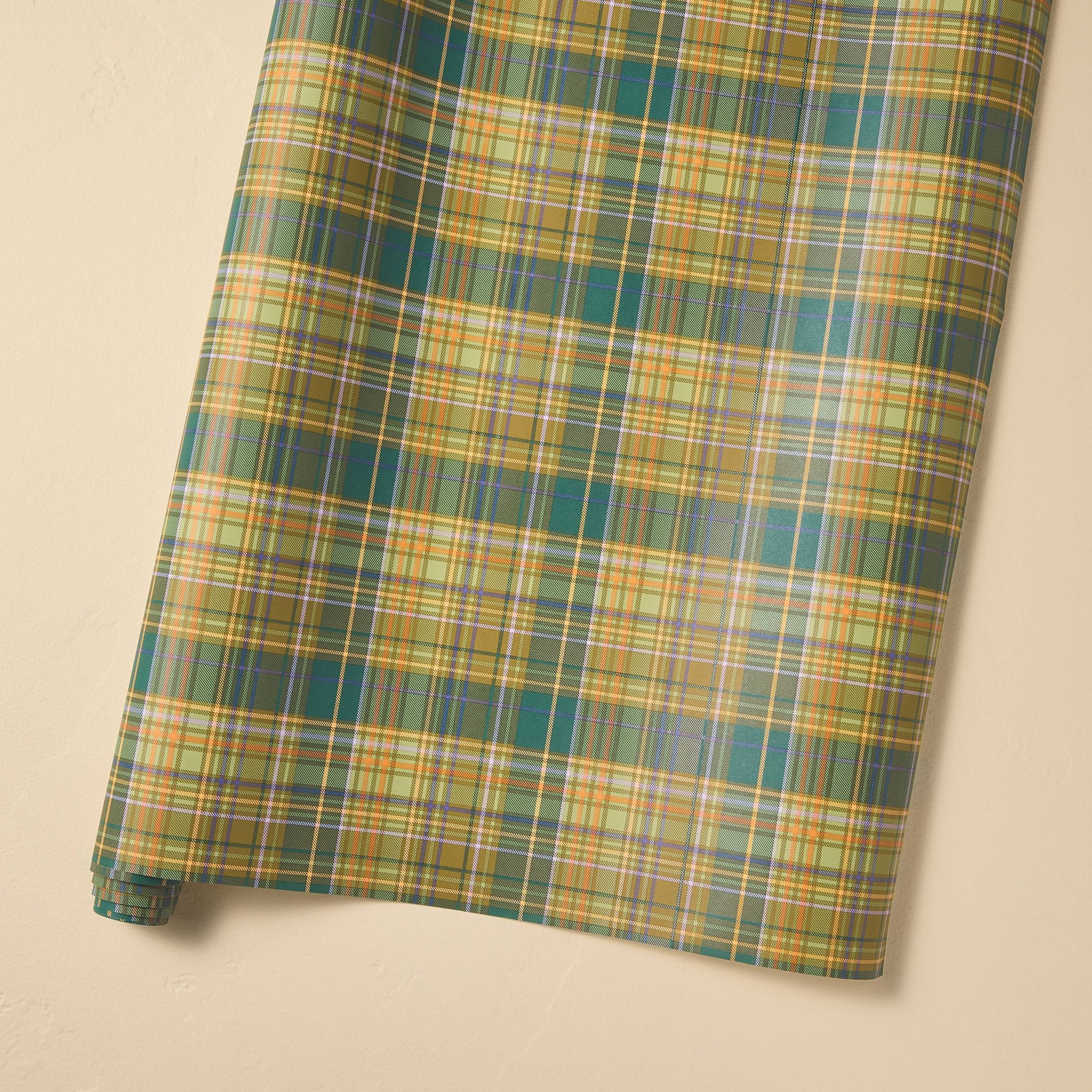 Plaid Gift Wrap Green - Hearth & Hand™ with Magnolia