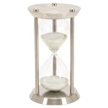 New Traditional Iron and Glass 60-Minute Hourglass (12") - Olivia & May