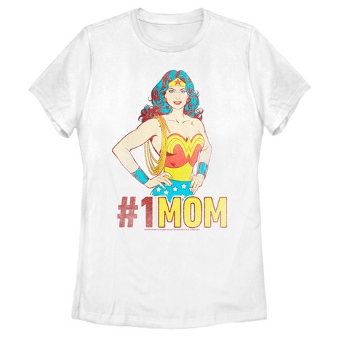 Women's Wonder Woman Number One Mom T-shirt - White - Large : Target