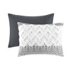 Gulches 3 Piece Cotton Comforter Set with Chenille Tufting, Gray Full/Queen - Textured Bedding for Charming, Cohesive Bedroom Decor - 2 of 4