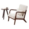 ORRD Mid-Century Modern Accent Chair & Coffee Table Set - Vintage Luxury, Beige Chair, Walnut-Tone Table - 2 of 4