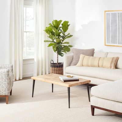 Herringbone Linen and White Handwoven Synthetic Runner Rug, 2.5x12