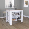 FONTOI Kitchen Island with Four Legs&Three Open Storage Shelves, Kitchen Table for Home, White&Onix, 40.5"*35.4"*27.5" - 2 of 4