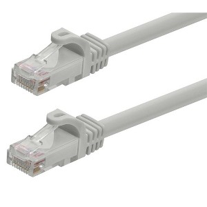 Monoprice Cat6 Ethernet Patch Cable - 50 Feet - Gray | Network Internet Cord - RJ45, Stranded, 550Mhz, UTP, Pure Bare Copper Wire, 24AWG - Flexboot - 1 of 4