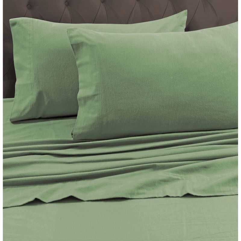 Heavyweight Flannel Solid Fitted Sheet - Tribeca Living, 1 of 4