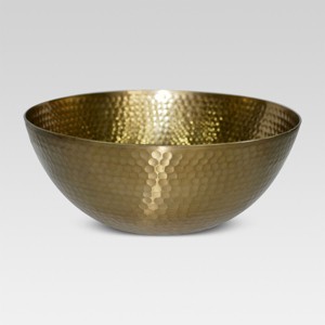 Small Serving Bowl Metal Hammered Gold - Threshold