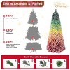 6ft Rainbow Gradient Flocked PVC Christmas Tree with 1326 Tips, Colorful Full-Bodied Artificial Pine with Snowy Finish, Hinged Design - 2 of 4