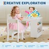 Kids Art Table with Chairs, Children's Wooden Furniture, Craft Table with Large Storage Shelves, Wooden Drawing Desk, for Classroom, Daycares, Home - 2 of 4
