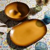 Bloomhouse Palermo Sun 2 Piece Serving Bowl and Oval Platter Stoneware Reactive Glaze Serveware Set - Tumeric Yellow - 2 of 4