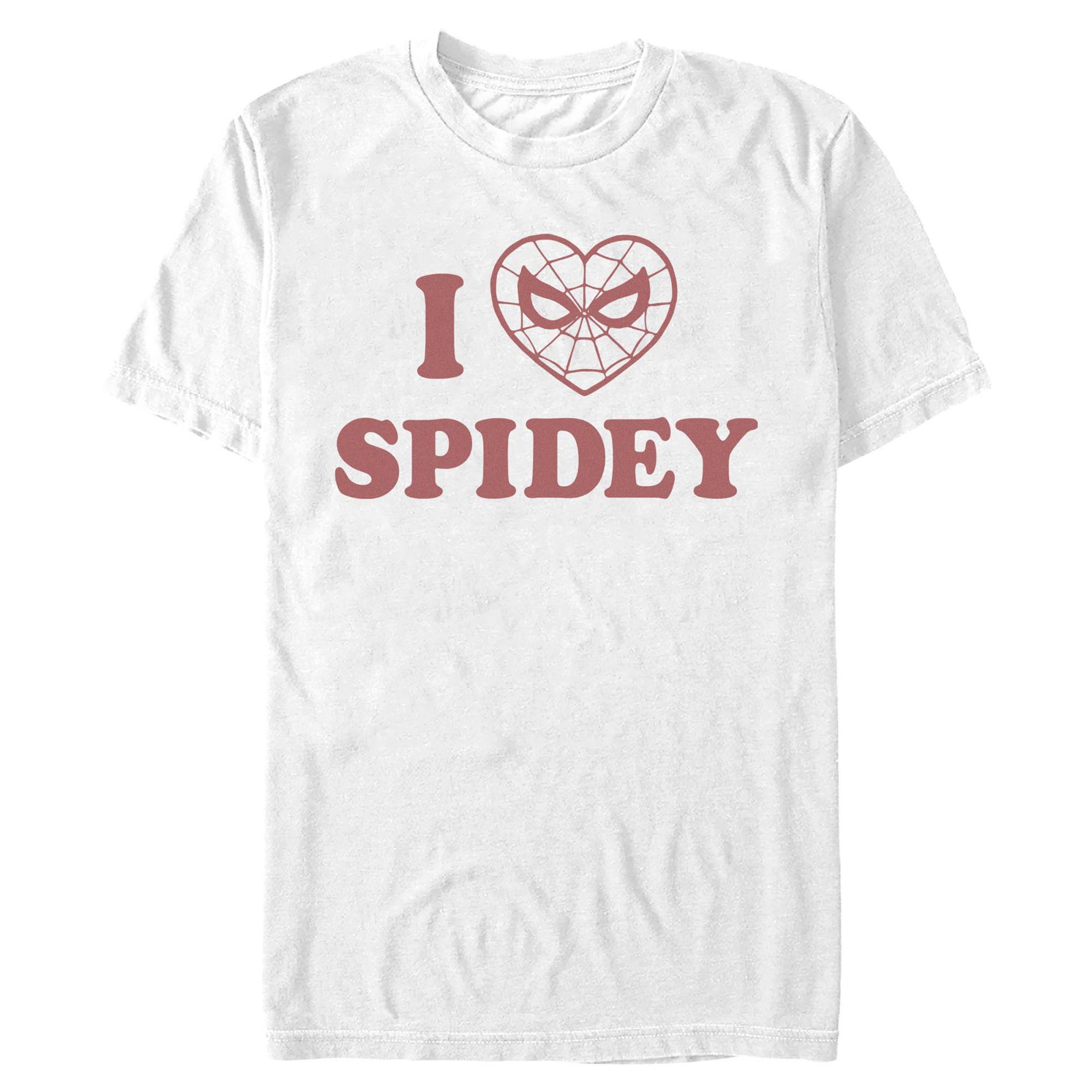 Mens Marvel: Spider-Man I Heart Spidey Mask T Shirt - White - 5X Large