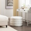 Round Upholstered Ottoman Velvet Foorstool with Storage for Living Room,Bedroom-Tanpinhause - 3 of 4
