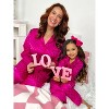 Mommy & Me Loved By You Silky Checkered Pajama Set By Mia Belle Girls - 2 of 4