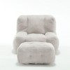 Kumasinova Fluffy Bean Bag Couch with Memory Foam,Lazy Sofa with Ottoman,Bean Bag Chairs for Adults,Lounge Chair Indoor for Living Room - 2 of 4