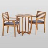 Casa 3pc Acacia Bistro Set - Teak/Dark Gray - Christopher Knight Home - 2 of 4