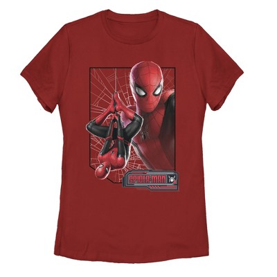 Women s Marvel Spider Man Far From Home Web Frame T Shirt Red Small