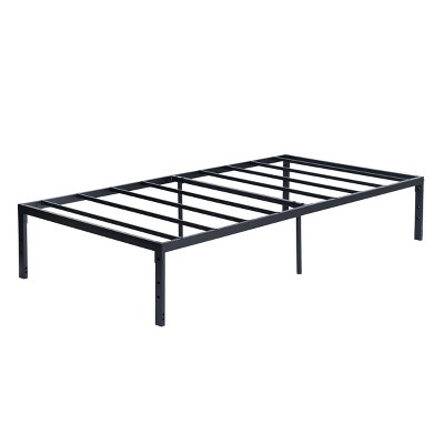 FurnitureR Twin Size Metal Bed Frame with Metal Slats, Heavy Duty Platform Mattress Foundation with Under Bed Storage, Non-Slip Support, Black