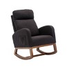 NicBex Linen Upholstered Accent Chair with Wood Legs and Side Pocket,Modern Rocking Chairs with High Back for Bedroom,Reading Room - 4 of 4