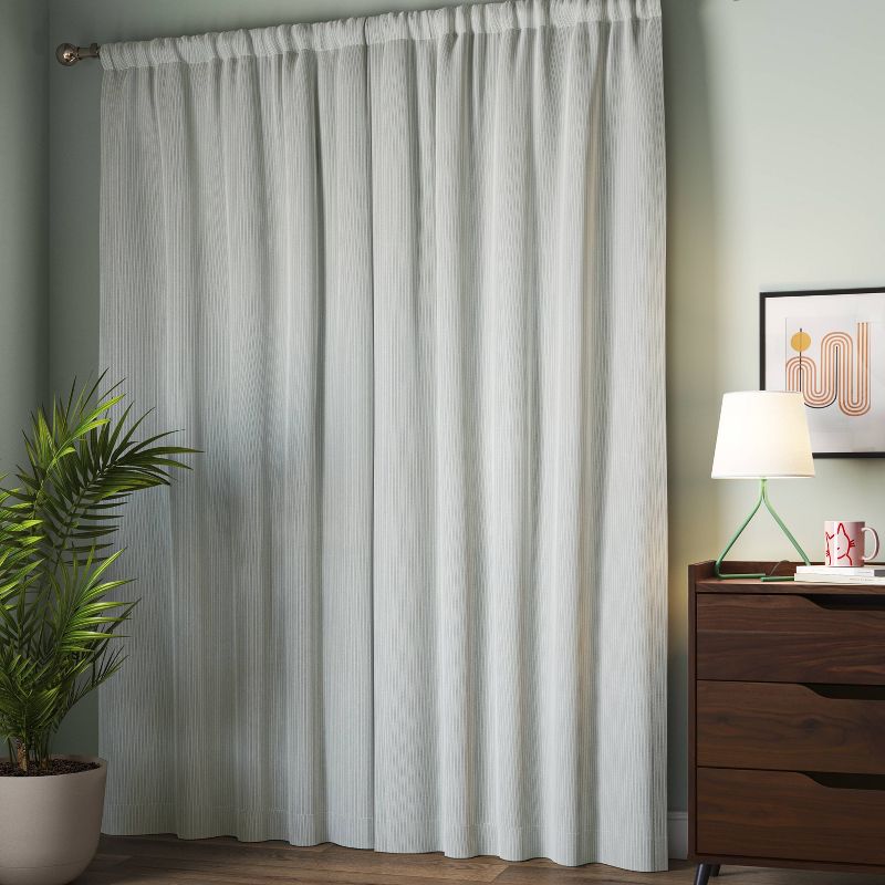 4pk Blackout Baby Striped Window Curtain Panels Gray/Ivory - Room Essentials™, 4 of 7