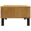 vidaXL Wooden Coffee Table FLAM | Solid Pine Wood | Oak Color Finish | Rectangular | Storage Space - 4 of 4