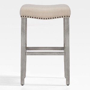 WestinTrends 29" Upholstered Saddle Seat Counter Stool (Set of 2) - 1 of 4
