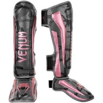 Venum Elite Protective MMA Shin Instep Guards - Black/Pink/Gold