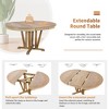 Rustic 5-Piece Extendable Dining Table Set Round Trestle Table and 4 Cross Back Dining Chairs for Kitchen, Dining Room - 3 of 4
