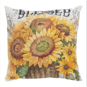 Polyester Sunflower- 18" Pillow Garden Floral Design Climaweave by Manual Woodworkers & Weavers - 1 of 3