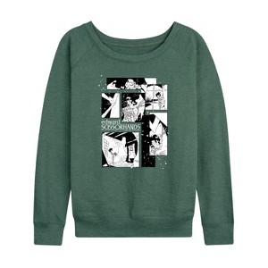 Women's - Edward Scissorhands -  Lightweight French Terry Wide Neck Long Sleeve Shirt - 1 of 4