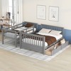 NicBex Twin over Full Bunk Bed Pine Bed Frame with 2 Drawers, Inclined Ladder and Full Length Guardrails, No Box Spring Required - 2 of 4