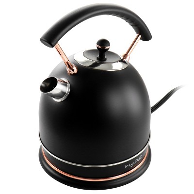 MegaChef 1.8 Liter Matte Black and Rose Gold Electric Kettle