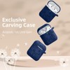 BONGEEK for AirPod Case 2nd 1st Generation Case Cover, Flower Engraved Full Protective Case Soft Silicone Pattern LED Visible,Midnight Blue - 2 of 4