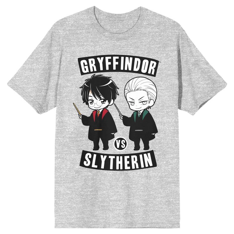 Harry Potter Gryffindor Vs Slytherin Men's Athletic Heather T-shirt, 1 of 4