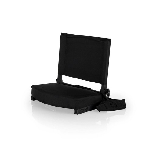 Home-Complete Stadium Chair with Wide Bleacher Cushion in Black