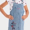 Toddler Girls' 2pc Disney Minnie Mouse Americana Short Sleeve T-Shirt and Denim Overalls Dress Set - Blue - 2 of 4