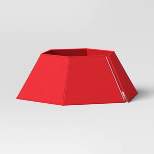 28" Collapsible Hexagonal Fabric Christmas Tree Collar Red - Wondershop™