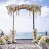 Tobuy Garden Arbor Decorative Metal Garden Arch w/ Trellises for Climbing Plant Vine Rose - 4 of 4