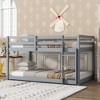 Whisen Twin over Twin Solid Rubber Wood Loft Floor Bed Frame with Ladder - 2 of 4