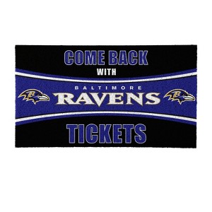 Evergreen Come Back with Tickets Baltimore Ravens 28" x 16" Woven PVC Indoor Outdoor Doormat - 1 of 4
