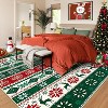 Christmas Area Rug Washable Xmas Snowflakes Rugs Indoor Non-Slip Low Pile Holidays Decorative Accent Rug - 3 of 4