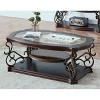 Vynxaria Glass Top End Tables - Elegant Cocktail Table with Marble Shelf(52"Lx32"Wx20.3"H) - 2 of 4