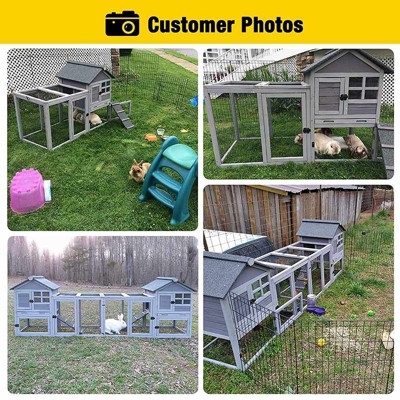 Black Metal Rabbit Playpen with Waterproof Liner