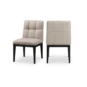 Meridian Furniture,Adrian Vegan Leather Dining Side Chair, Set of 2 - 1 of 4