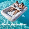 Jasonwell 85" x 57" Inflatable Tanning Pool Lounger Float with Pillow, 4-in-1 Sunbathing Bed, XL-Golden White for Adults & Pool Parties - 4 of 4