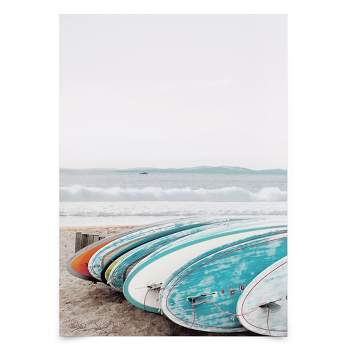 Americanflat Coastal Wall Art Room Decor - Surfboards Waiting For Surfers by Tanya Shumkina