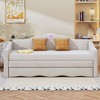 Twin Size Upholstered Daybed with Wave-Shaped Trundle - ModernLuxe - 2 of 4